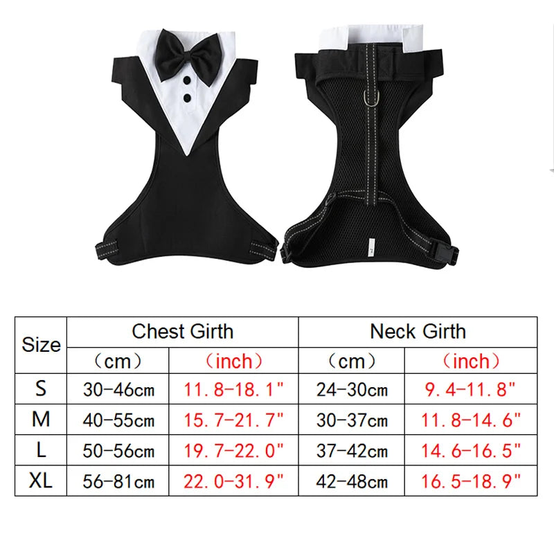 Dog Tuxedo with Bowtie for Weddings and Special Occasions