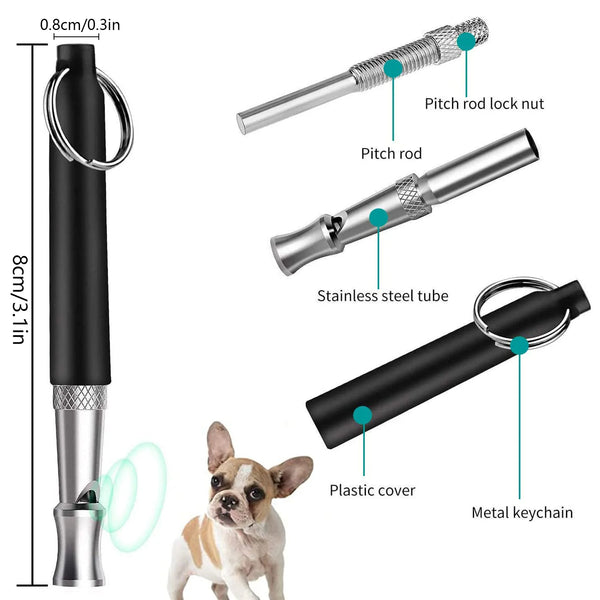 صفّارتان للكلاب بالموجات فوق الصوتية للاستخدام في التدريب ومكافحة النباح