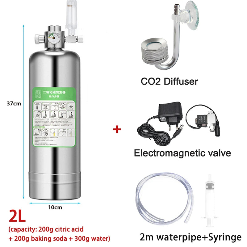 Aquarium CO2 Generator 1L/2L Stainless Steel System