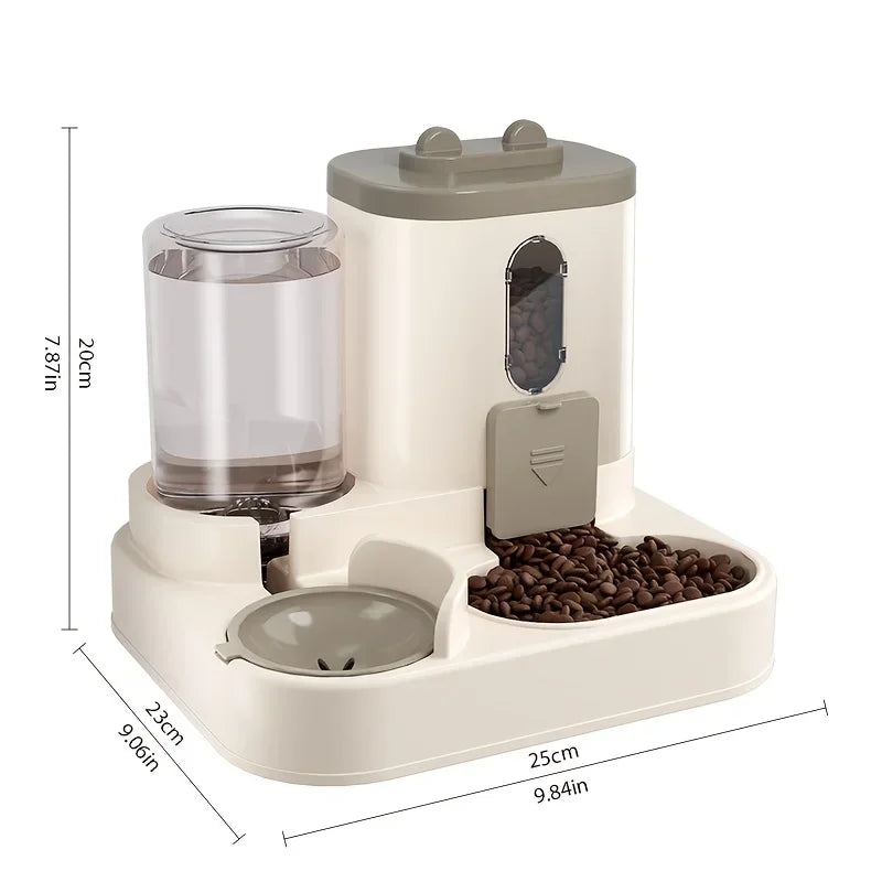 2in1 Cat Food and Water Dispenser Automatic Feeder
