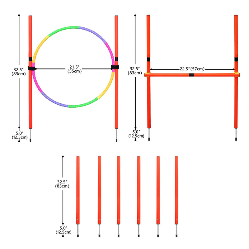 معدات تدريب الرشاقة للكلاب محمولة