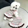 Striped Dog Dress with Bowknot - Cute Ruffle Summer Outfit for Small Dogs