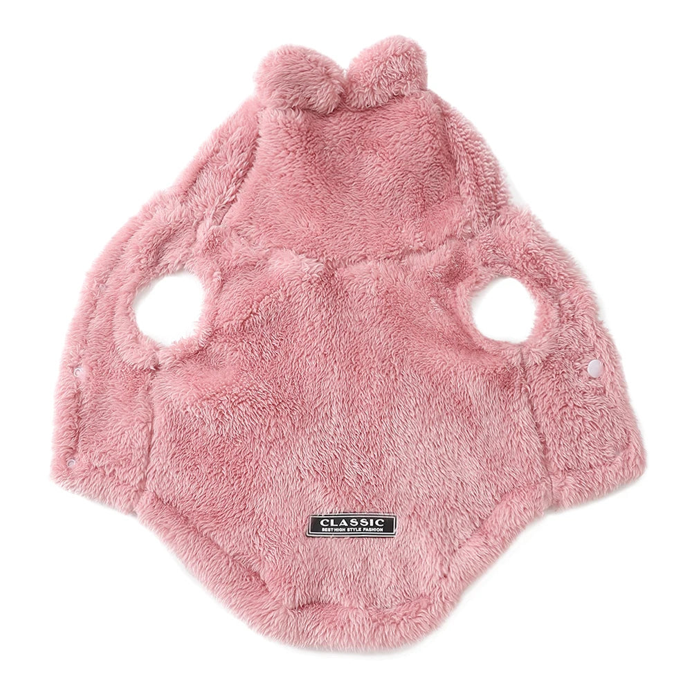 Cozy Fleece Dog Hoodie for Small and Medium Breeds