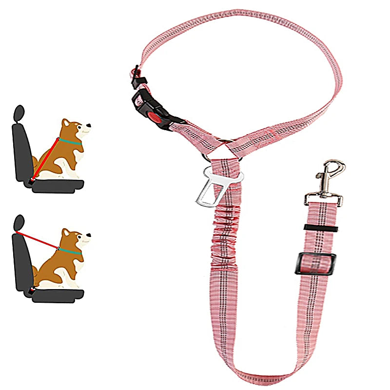 Two-in-One Pet Harness and Car Safety Belt with Reflective Leash