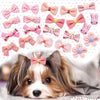 Pink Bow Hair Clips for Small Dogs - Pet Grooming Accessories (10 Pack)