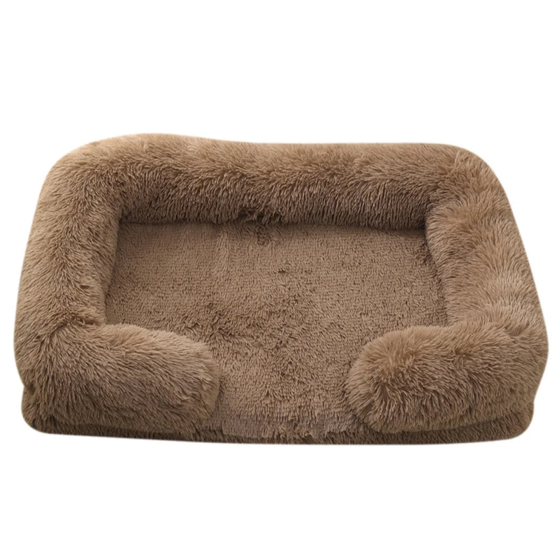 Cama de Plush Ortopédica para Perros con Borde