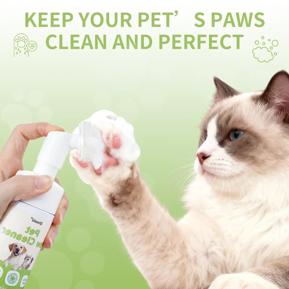 Waterless Paw Foam Cleaner with Built-In Silicone Brush