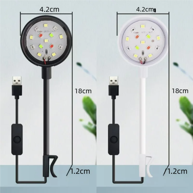LED Clip-On Aquarium Light with USB Power and 360° Flexible Neck