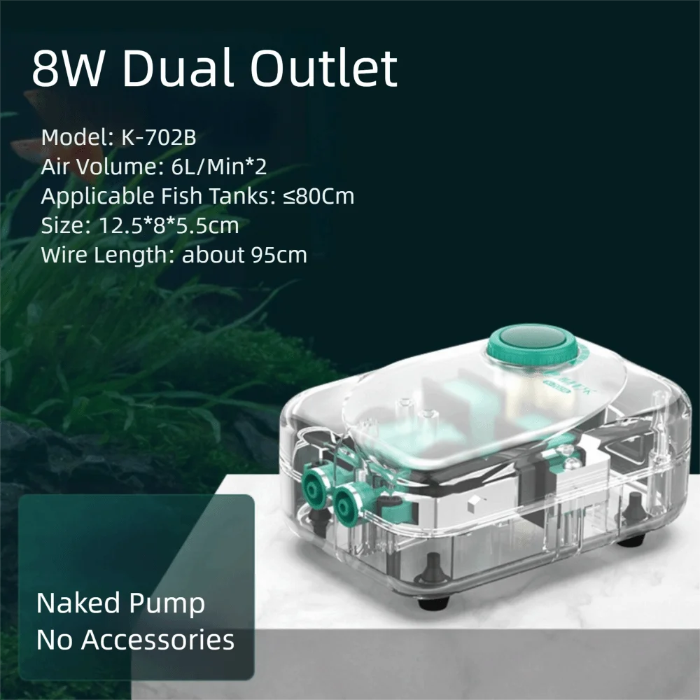 Ultra-Quiet Aquarium Air Pump with Adjustable Flow