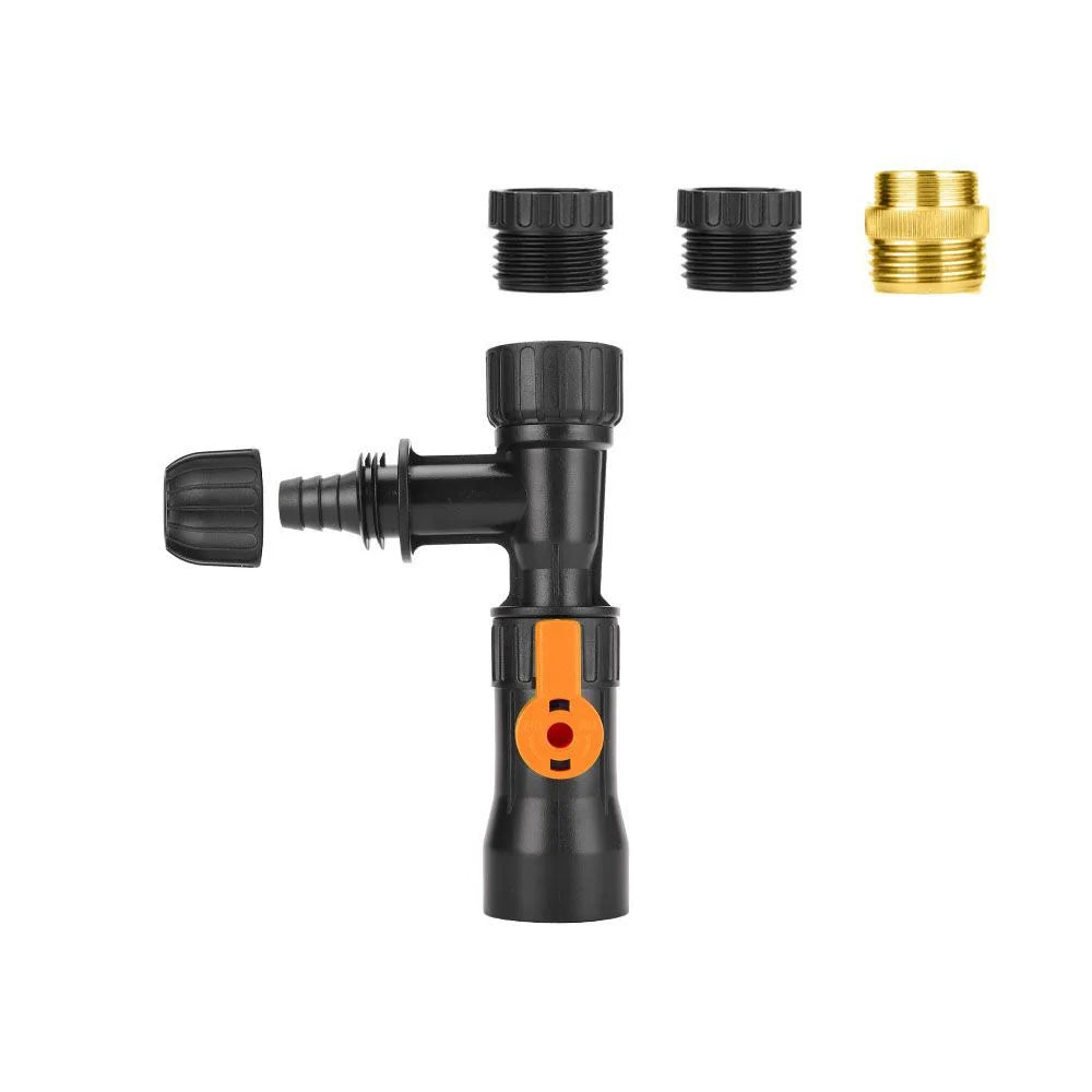 A black siphon pump for an aquarium water changer with brass fittings.
