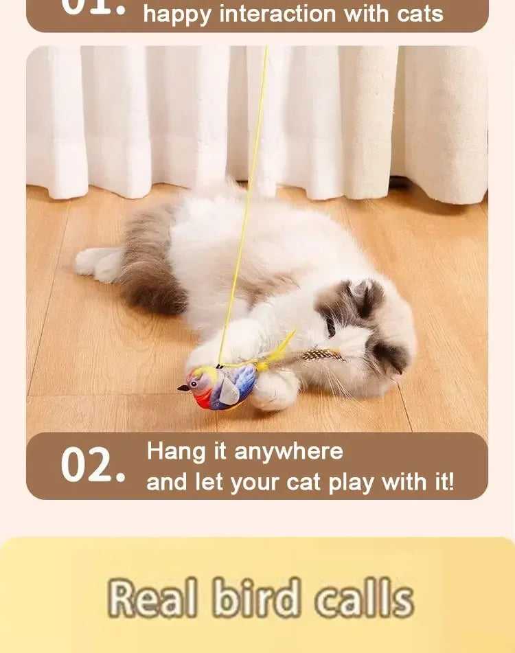 Rechargeable Flapping Bird Cat Toy with Catnip