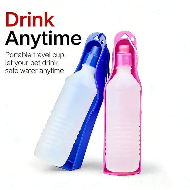 Blau-rosa faltbare Haustierflasche mit Ein-Klick-Dispenser
