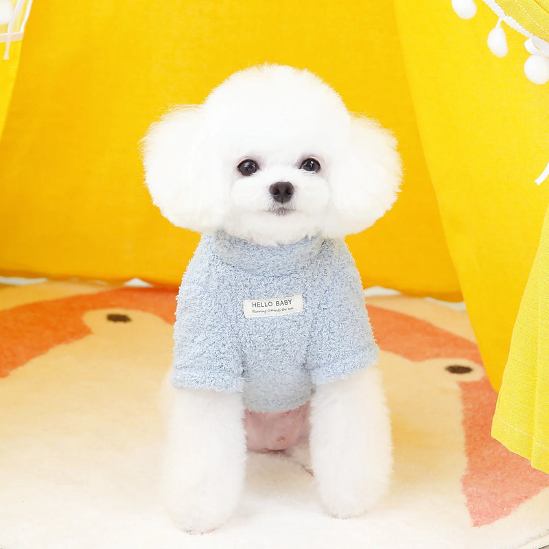 Winter Plush Dog Sweater for Small to Medium Dogs