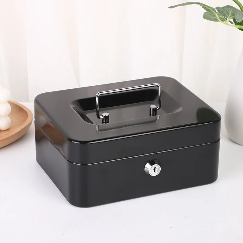 Portable Metal Money Safe Box with Key Lock