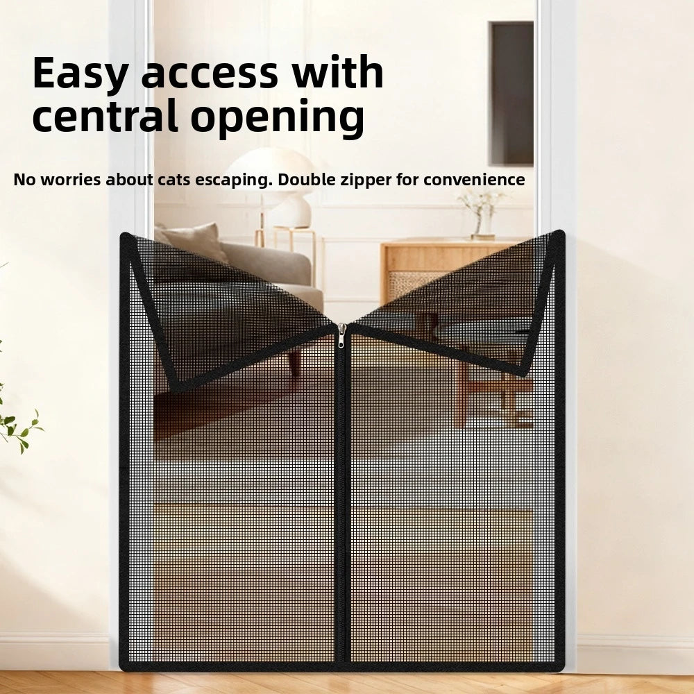 Breathable Metal Mesh Pet Barrier Gate with Zipper Door