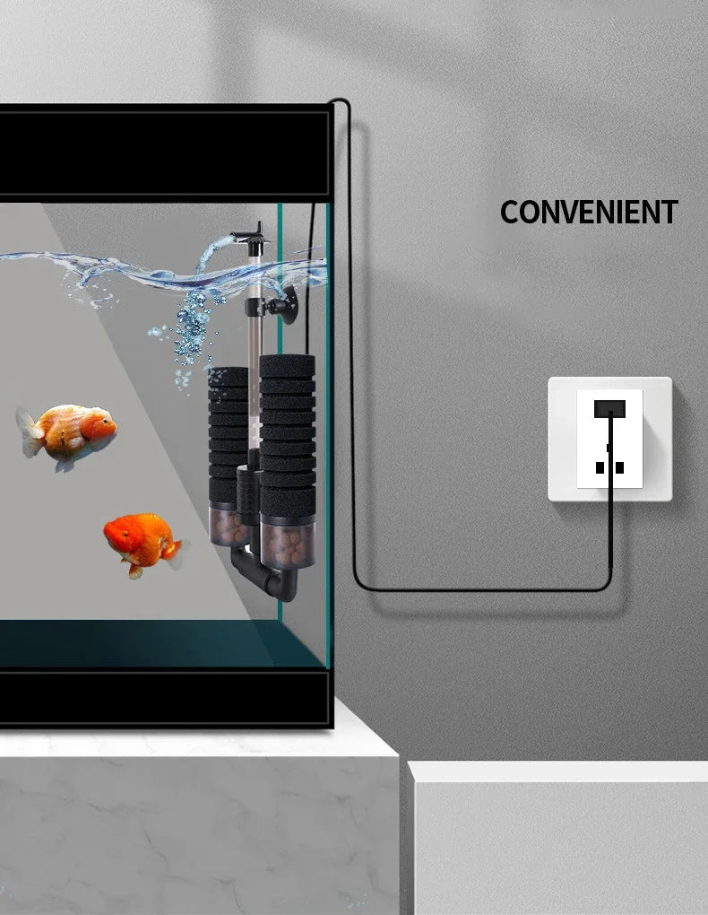 Filtre Submersible pour Aquarium avec Éponge Biochimique