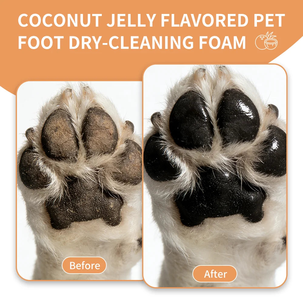 Waterless Paw Foam Cleaner with Built-In Silicone Brush