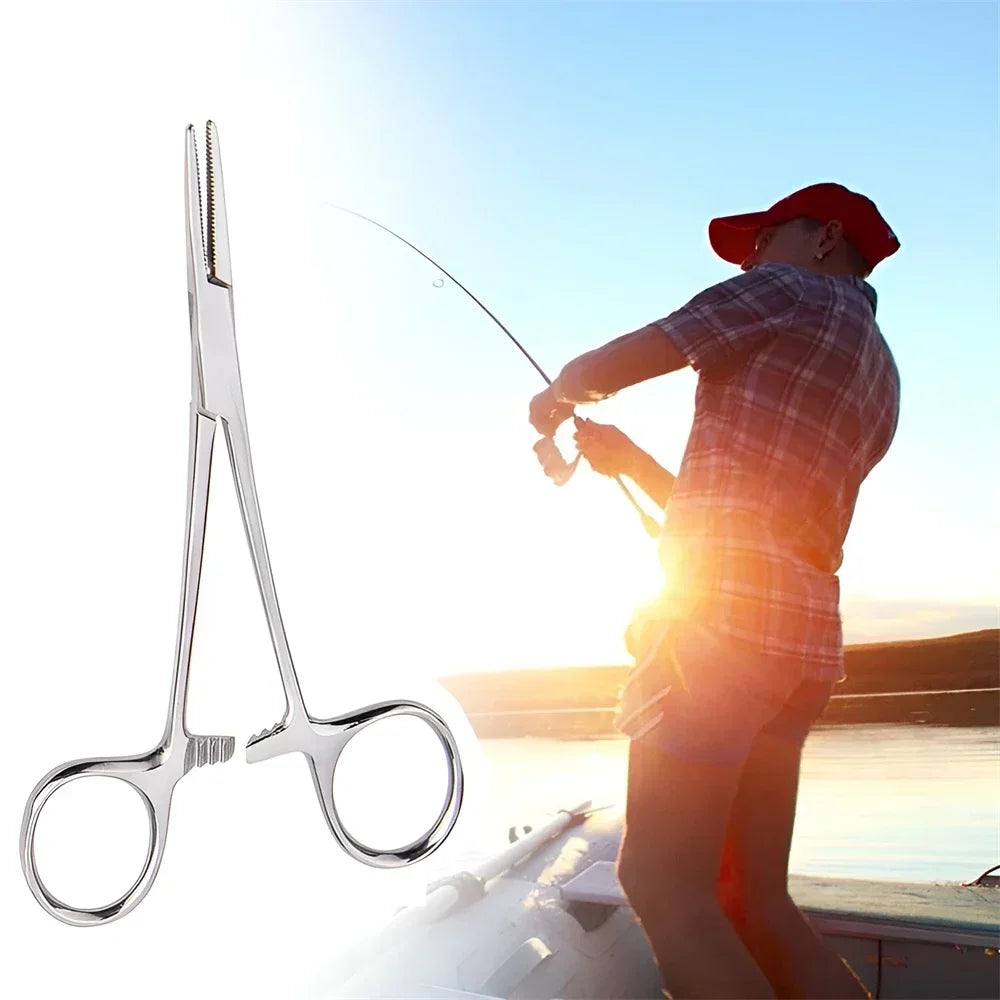 Stainless Steel Pet Grooming Tweezers with Curved Tip