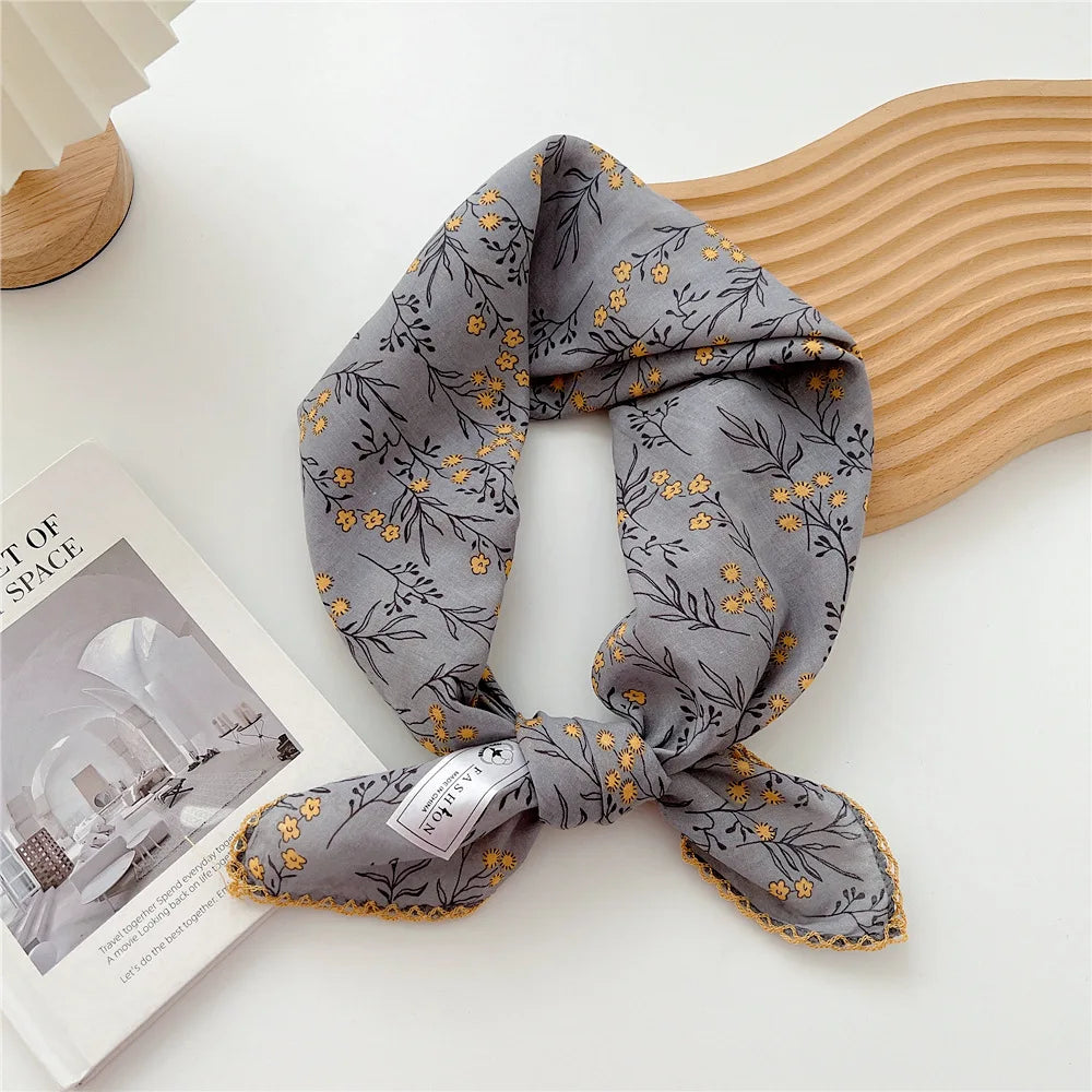 Square Cotton Scarf for Women – Versatile Neck & Hair Accessory