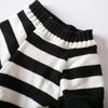 Black and white striped knitted sweater for pets