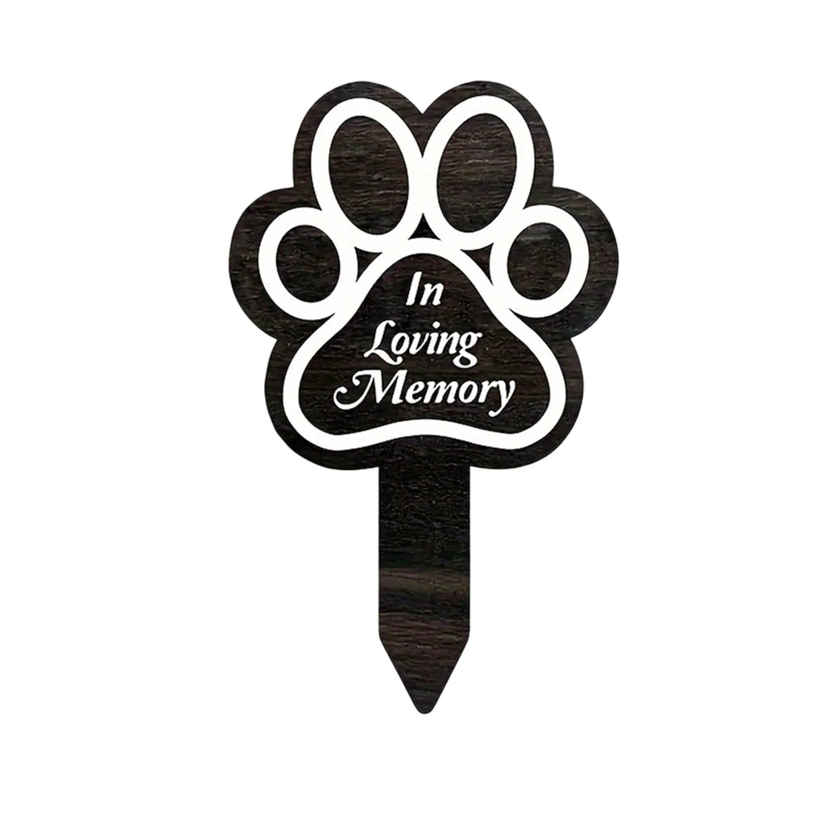 Wooden Pet Memorial Garden Stake with Paw Print