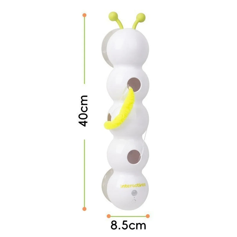Jouet Teaser Caterpillar Électrique avec Queue en Plumes