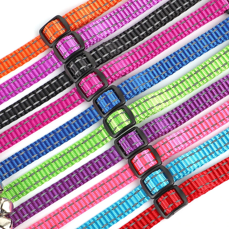 Reflektierendes Nylon-Hundehalsband mit Glocke und Namensschild