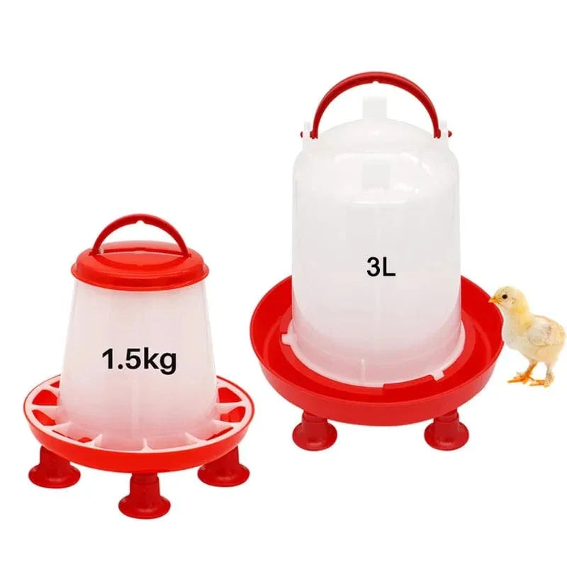 Automatic Poultry Waterer & Feeder 1.5kg / 3L with Footrest
