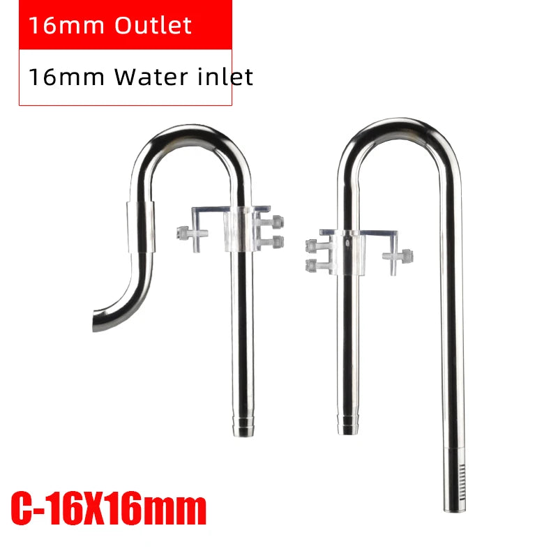 Kit de connecteur de filtre pour aquarium en acier inoxydable avec sorties de 16 mm et entrée d'eau