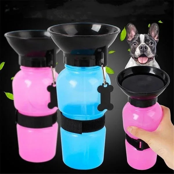 Botella de Agua Portátil para Mascotas con Tazón Desmontable