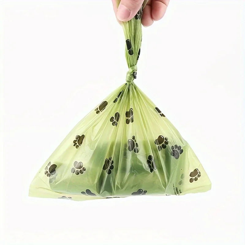Leak-Proof Dog Waste Bags with Paw Print Design (5 Rolls)