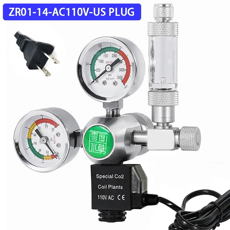 Régulateur CO2 pour Aquarium avec Solénoïde et Compteur de Bulles