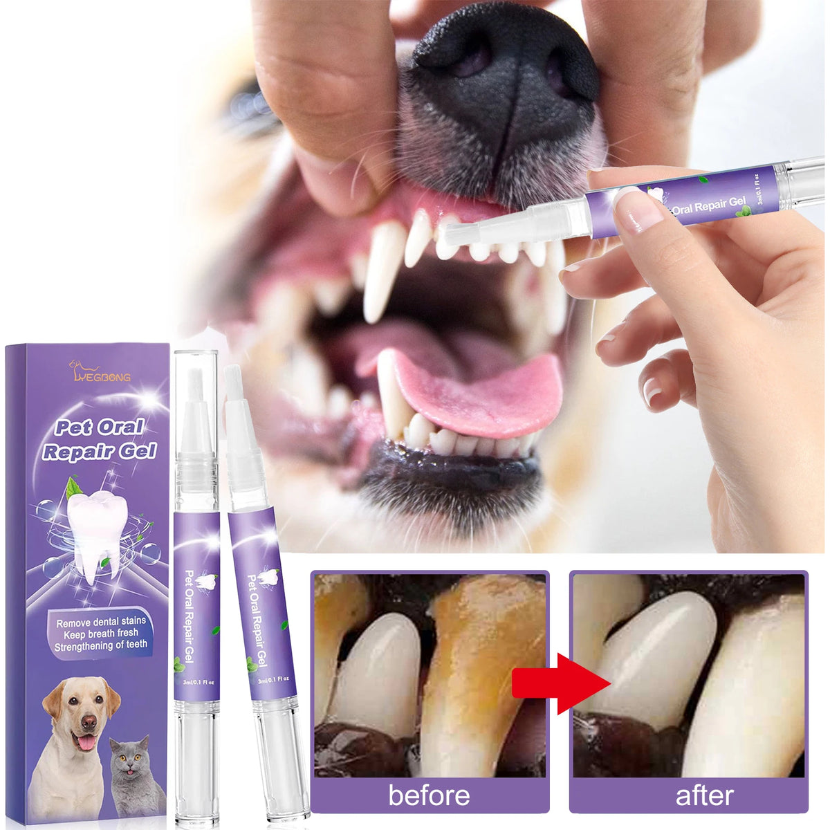 Easy-Apply Oral Care Gel for Dogs & Cats