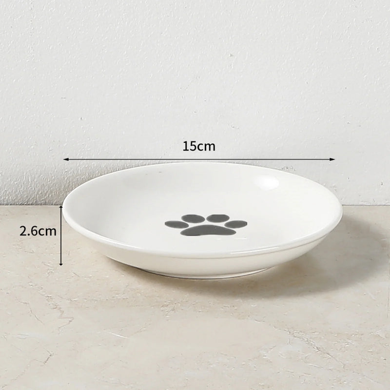 Whisker-Friendly Cat Bowl with Stand - Ceramic Anti-Tip
