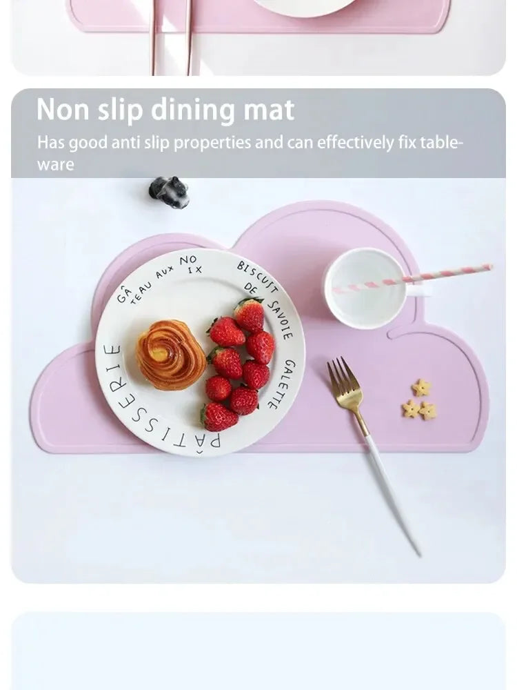 Alfombrilla de Silicona para Alimentación de Mascotas con Forma de Nube