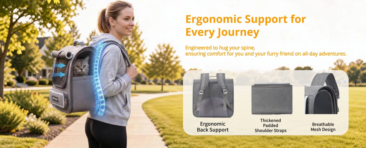 Foldable Pet Carrier Backpack for Cats and Small Dogs