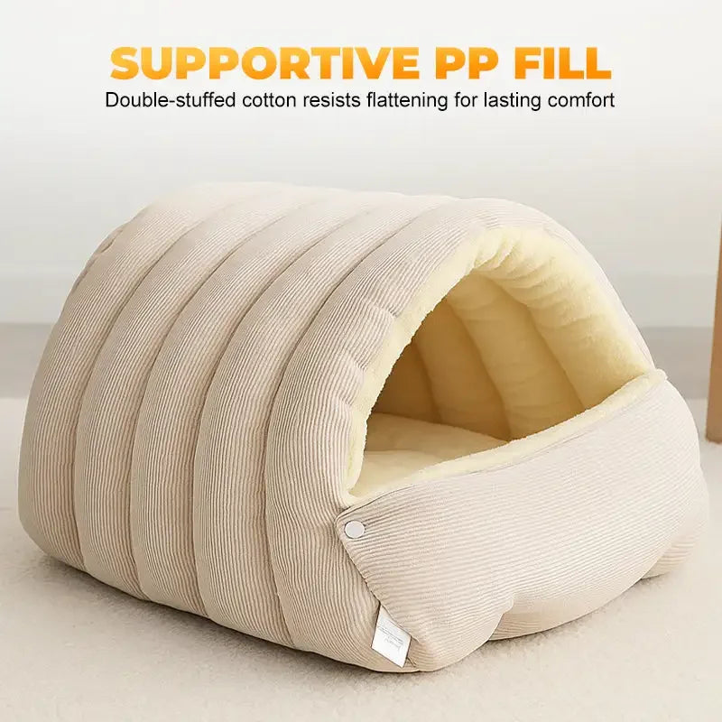 Cozy Thermal Plush Cat Bed with Removable Washable Cover