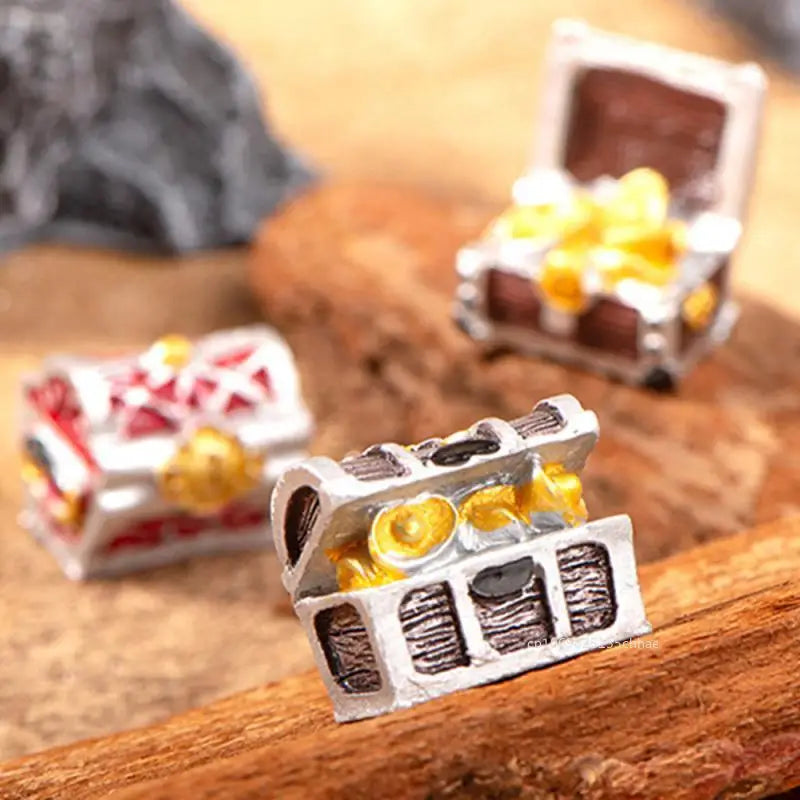 Mini Aquarium Treasure Chest Resin Ornament