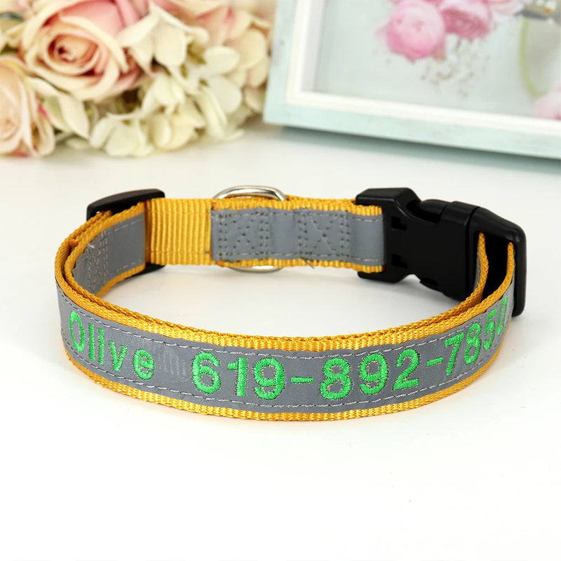 Personalisierte bestickte Nylon-Hundehalsband