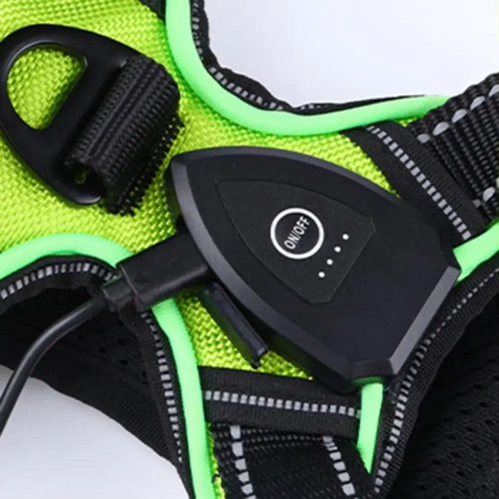 Rechargeable LED Dog Harness with Reflective Strips