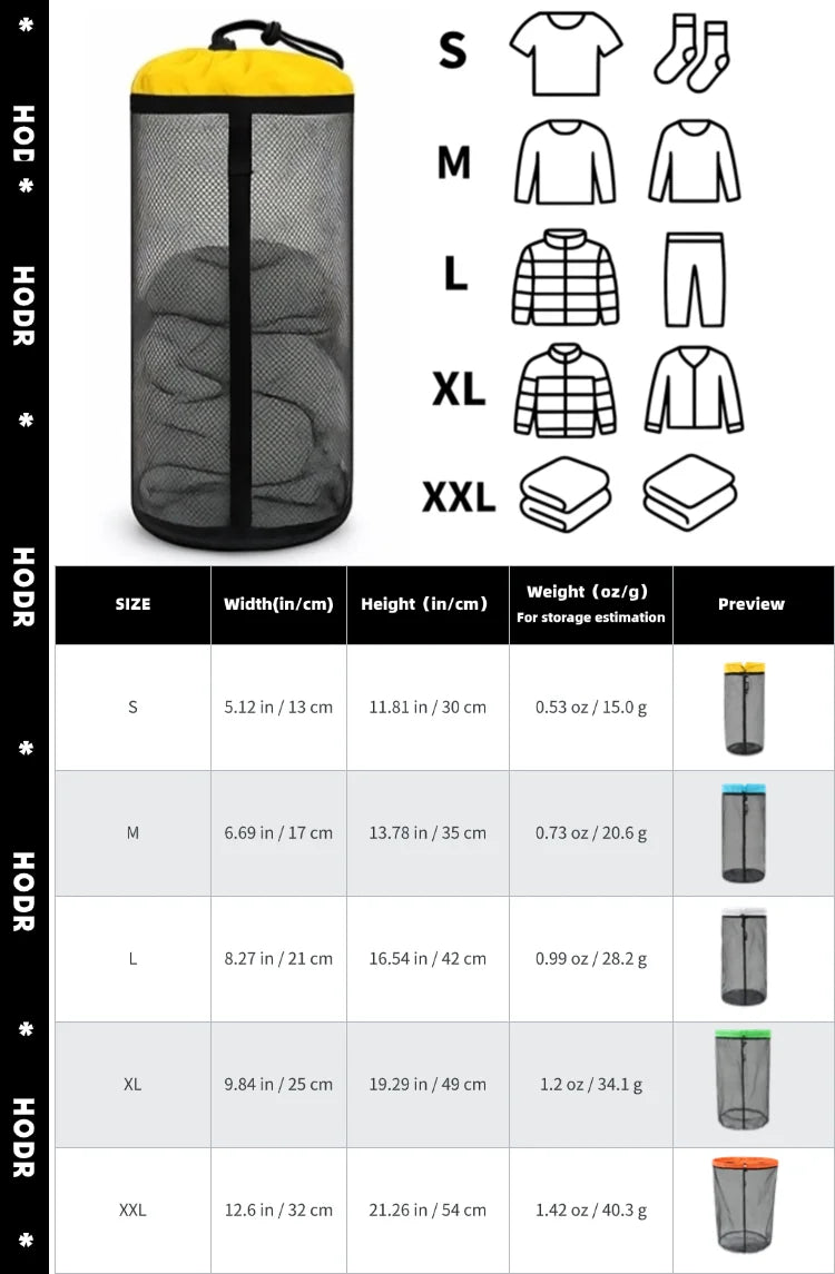 Ultralight Mesh Storage Bags with Drawstring Closure