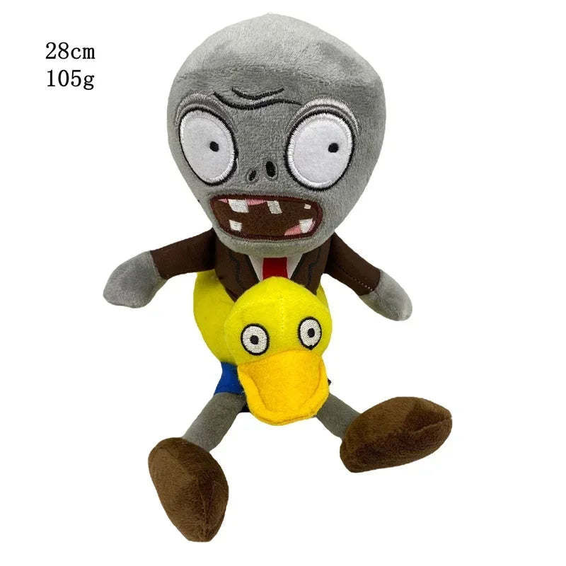 A plush toy of the Plants vs. Zombies Gargantuar, gray and yellow, with large eyes and teeth.