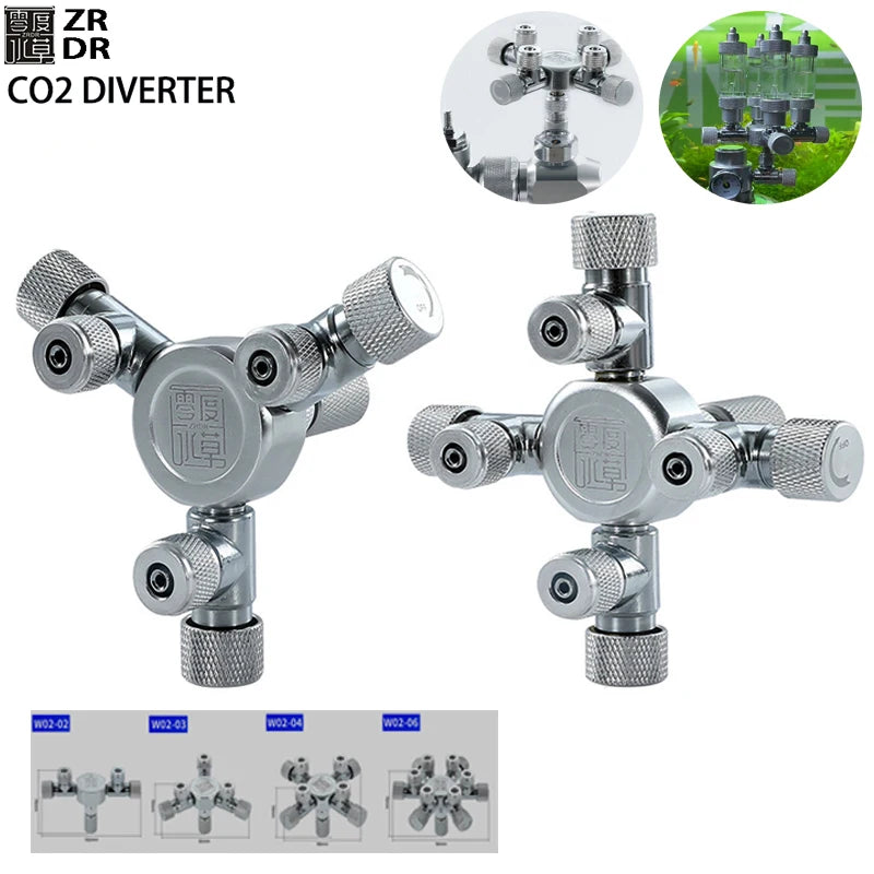 Set Multi-Kanal CO2-Umleitungen und -Splitter für Aquarien, in verschiedenen Konfigurationen
