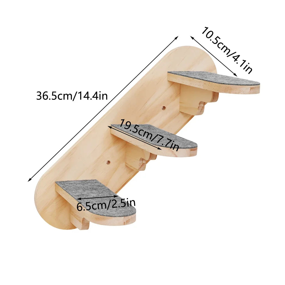 Wall-Mounted Cat Climbing Shelves with Hammock and Scratching Post