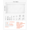 White retractable mesh safety gate measuring 77.9 in by 1980mm with various installation accessories