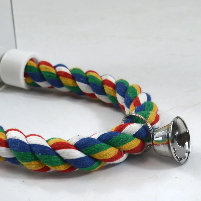 Interactive Parrot Activity Station with Mirror and Rope Perch