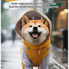 Double-Layer Waterproof Dog Raincoat with Built-in Harness and Detachable Hood