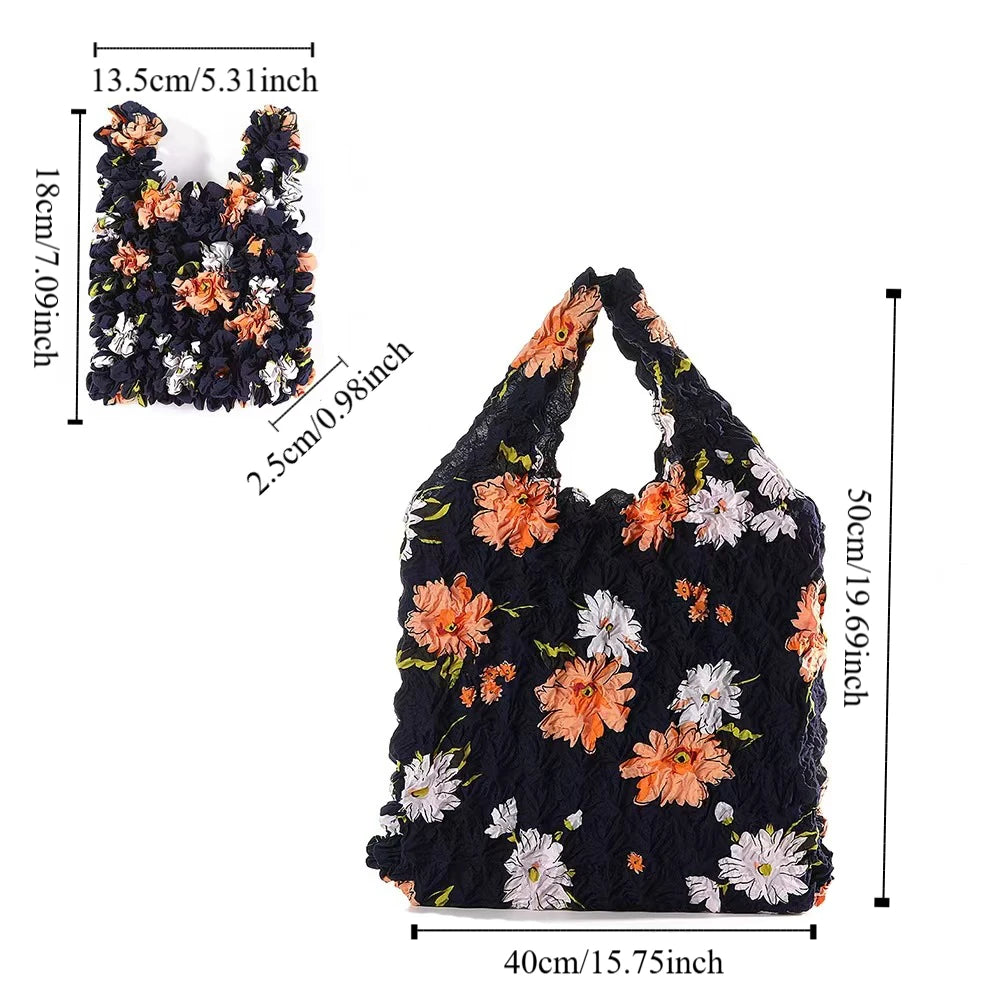 Foldable Reusable Bubble Shopping Bag with Expandable Storage