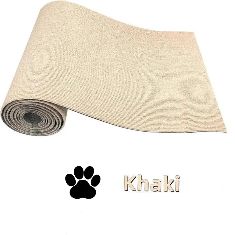 A roll of beige khaki cat scratcher sofa protector pad material.