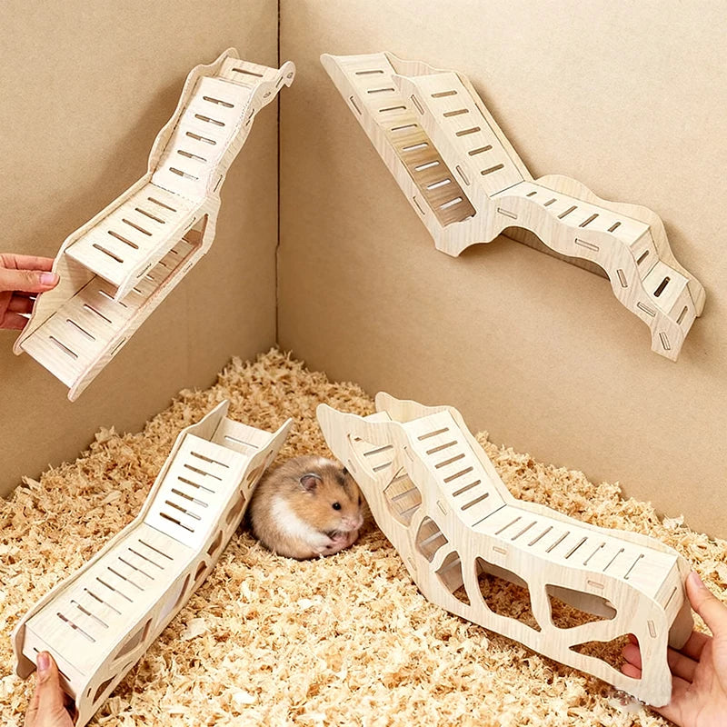 Hamster Wooden Hideout Cave with Peekaboo Design